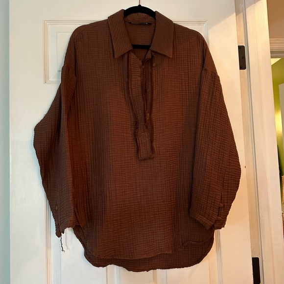 Zara Tops - Zara Brown Button Down